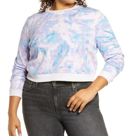 BP. Tie Dye Crewneck "Happiness" Sweatshirt - NWT - Picture 1 of 5